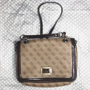 GUESS| Brand Brown Leather Adjustable Cross-Body